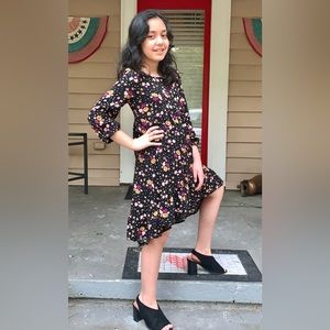 There ABouts Boho Hi-Low Ruffled hem Dress